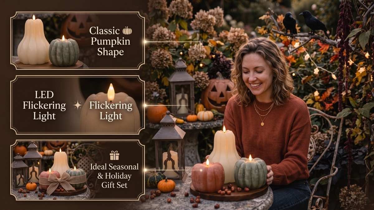 Halloween Pumpkin Flameless Candle