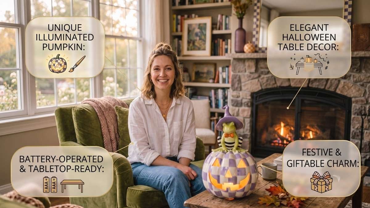MacKenzie-Childs Halloween Illuminated Fergal Jack-O'-Lantern