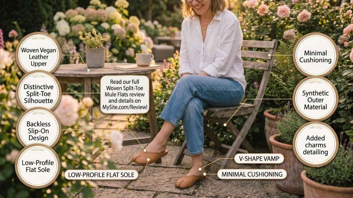 Woven Split-Toe Mule Flats